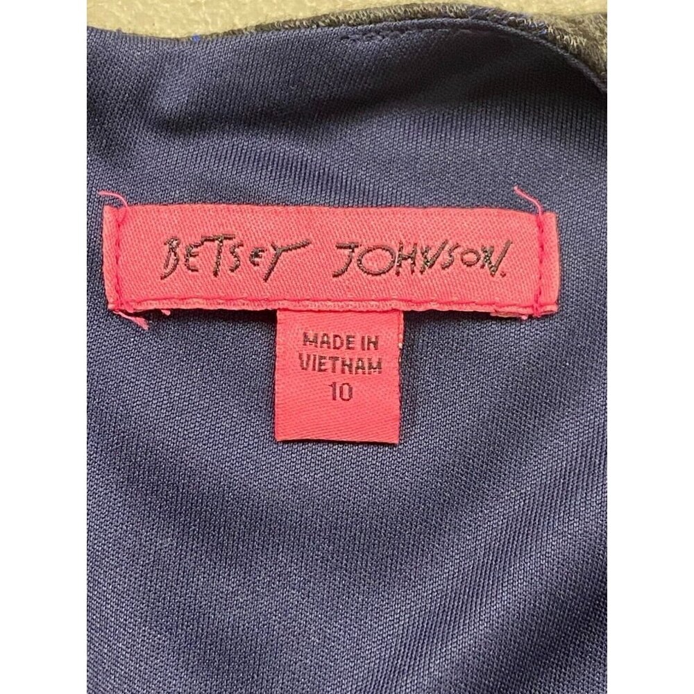 Betsy Johnson Asymmetrical Plaid Dress Size 10 Short Sleeve Blue - Picture 6 of 7